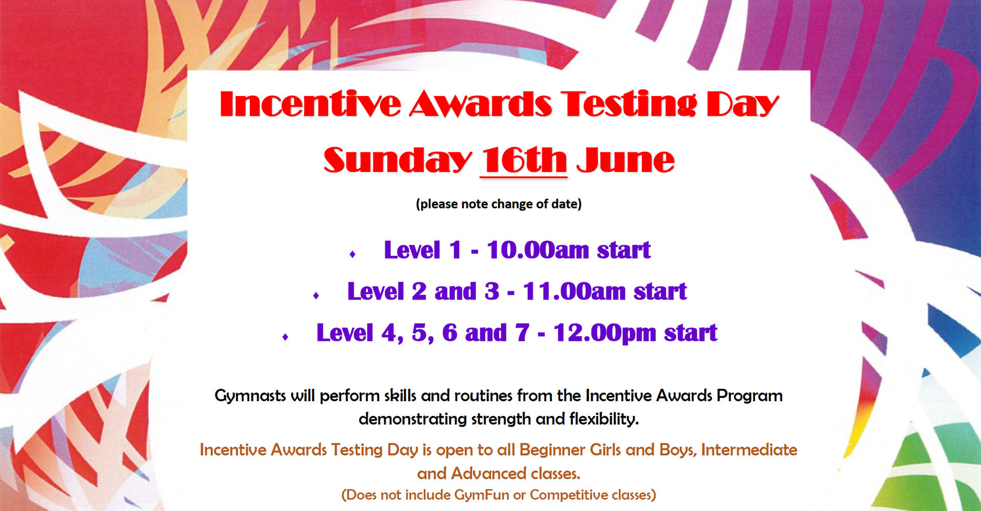 Incentive Awards - Sunday 16th June